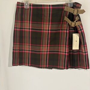 Tommy Hilfiger Red and Green Plaid Mini Skirt